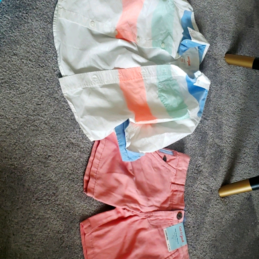 Cat & Jack button down with matching shorts